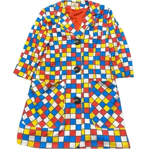 Fashion Brand Company Penelope Gazin Check Linen Jacket Retro Clowncore Rare - Picture 1 of 19