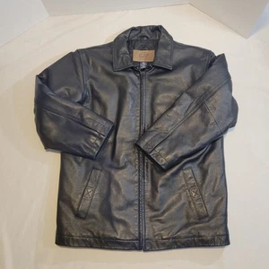 Gap Vintage Authentic Leather Coat Motorcycle Jacket Kids Size Large Heavyweight - Picture 1 of 15