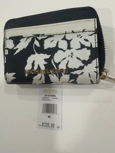 MICHAEL KORS JET SET TRAVEL MD ZIP AROUND CARD CASE GELDBÖRSE NAVY/WEISS - Bild 1 von 4