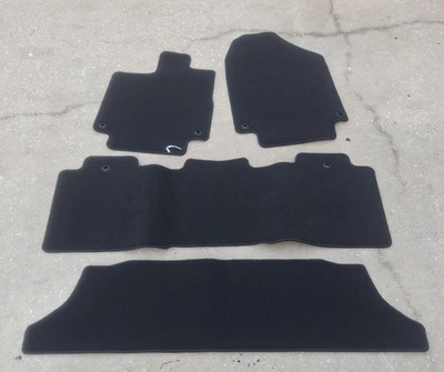 18-23 Genuine Honda Odyssey Black Carpet Floor Mats Set 3 Rows OEM Liners Pads - Image 1 of 4