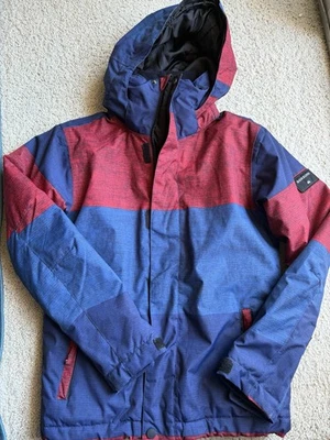 Jaqueta de esqui Quiksilver masculina vermelha e azul tamanho médio 10 - Imagem 1 de 4