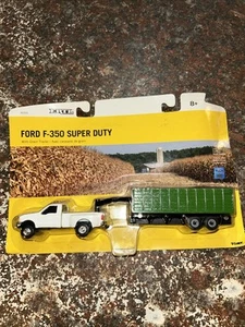 1/64th Scale Ford F-350 Super Duty With Grain Trailer Ertl Die-cast  Green - Picture 1 of 7
