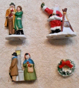 Group of 3 Department 56 Figurines and a Christmas Wreath - Picture 1 of 1