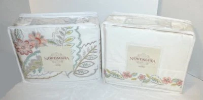Nostalgia Home Sea Island Embroidered 7P Queen Duvet & Sheets Set New Shells - Image 1 of 4