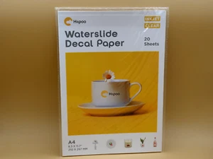 Hiipoo Premium Waterslide Decal Paper Inkjet 20 Sheets Clear Transfer - Picture 1 of 3