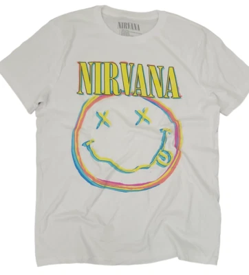 Camiseta de música unisex para adultos - NIRVANA - gris jaspeado - blanca - camisetas de música -NUEVA Foto 1 de 4