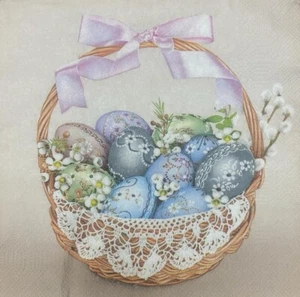 Servilletas de almuerzo de papel decoupage cesta de huevos de primavera de Pascua - Paquete de 20 - Imagen 1 de 5