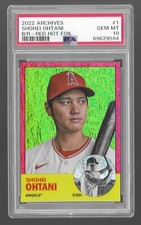 Shohei Ohtani 2022 Topps Archives Red Hot Foil PSA 10 GEM MINT #1 Dodger #28/50