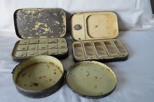 3 VINTAGE   BLACK JAPPANED BOXES HARDY, AND ARMY AND NAVY COOPERATIVE