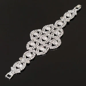 Women's Micro Pave AAA CZ Crystal Vogue Chain Bracelet #TB03 - Picture 1 of 9