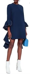 NWT Ellery Kilkenny Frill Sleeve Mini Dress Blue Aus 12, US 8
