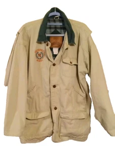 Vintage MV Sport Country Beige w/Green Plaid ~University Of Miami Coat Size L - Picture 1 of 10