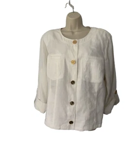 Jones New York Womens Linen Pantsuit Ivory Sz 20W - Picture 1 of 9