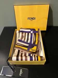 NEW FENDI SILK YELLOW MAXI WRAP SCARF W/BOX - Picture 1 of 4