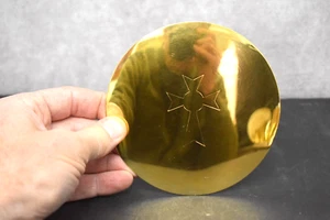 Antique Sterling Silver Disk Paten for your Chalice (CU1101) chalice co - Picture 1 of 7