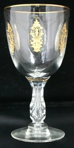 Tiffin- Franciscan Palais Royale Crystal Water Goblet Gold Encrusted - Picture 1 of 5