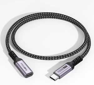 USB C Extension Cable 1.5Ft, USB 3.2 Type C Extender Cord (100W Fast Charging - Picture 1 of 12