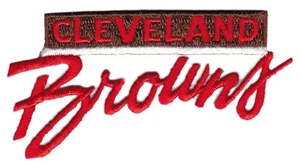 CLEVELAND BROWNS NFL FOOTBALL VINTAGE 4.25" STYLIZED SCRIPT TEXT TEAM PATCH - Picture 1 of 1