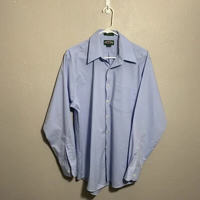 Camisa Cambridge Classics Para Hombres Azul Manga Larga Abotonada Talla 16 34/35 Broadcloth Foto 1 de 4