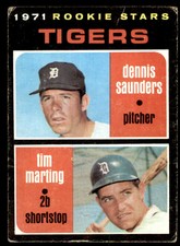 1971 Topps #423 Tigers Rookies - Dennis Saunders / Tim Marting RS, RC VG