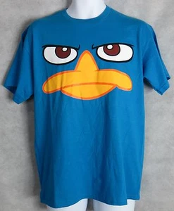 Disney Phineas and Ferb Mens T-Shirt Tee New Perry the Platypus Face - Picture 1 of 4