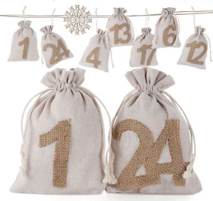 24 Adventskalender zum Befüllen Weihnachtskalender Weihnachten Säckchen 13x18cm - Bild 1 von 9