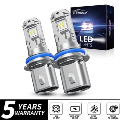 For Mercury Cougar XR-7 Sedan 1991-1997 9007 HB5 LED Headlight Hi/Low Beam Bulbs - Image 1 of 4