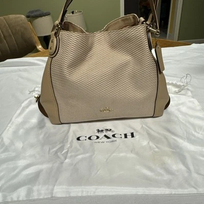 BOLSO DE HOMBRO MEDIANO COACH LEGACY JACQUARD LONA EDIE 31 28895 MADERA DE HAYA DORADO Foto 1 de 4