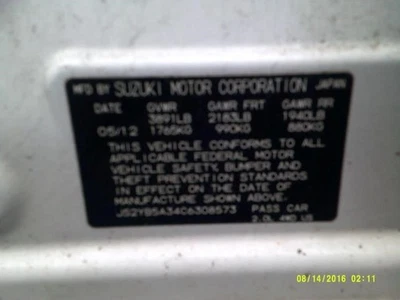 Espejo retrovisor compatible con 07-13 SX4 433547 Foto 1 de 4