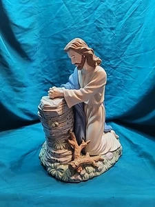 Vtg Porcelain Ceramic Heavy Jesus Praying in the Garden Of Gethsemane 12” - Picture 1 of 15