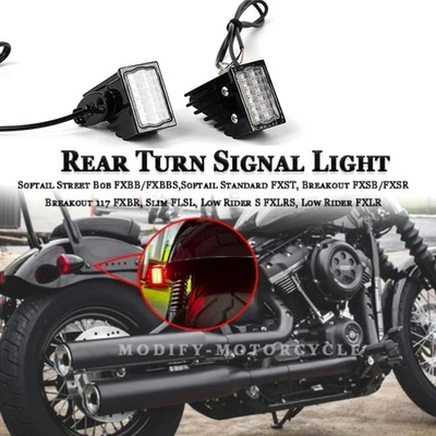 For Harley Softail Street Bob FXBB /FXBBS LED Rear Turn Signal Lights 2018-2024 - Image 1 of 4