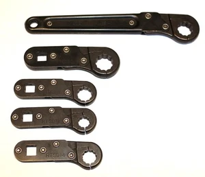 5pc Mac Tools 12pt Ratcheting Flare Nut Line Wrench Set 3/8 7/16 1/2 5/8 9/16 - Picture 1 of 2