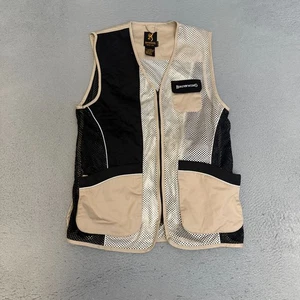 Browning Vest Mens Size XL Mesh Beige Black Clay Skeet Shooting - Picture 1 of 9
