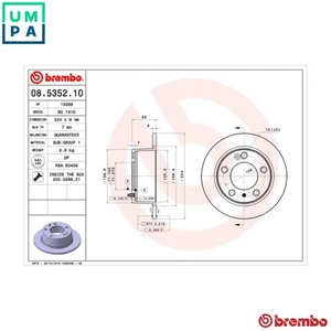 2x BRAKE DISC 08.5352.10 FOR CITROEN PJZ /PHZ /P8A 2.1L P9A 2.1L R6A/RDZ 2.0L XM - Picture 1 of 10