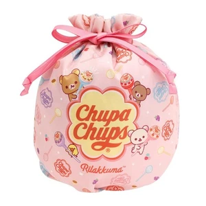 Rilakkuma x Chupa Chups Drawstring Bag Pink San-X Japan Limited 2025 NEW - Picture 1 of 5