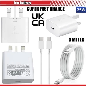 Spina caricabatterie ultra veloce 25 W e cavo di ricarica USB C 3 M per iPhone 15 16 17 Pro Max - Foto 1 di 29