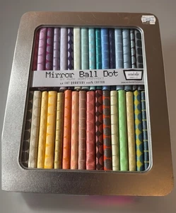 RARE!! Michael Miller “ Mirror Ball Dot” 40 Metallic Pearlized Fat Quarters Set - Picture 1 of 9