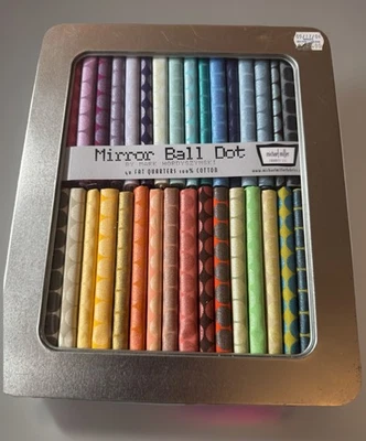 RARE!! Michael Miller “ Mirror Ball Dot” 40 Metallic Pearlized Fat Quarters Set - Image 1 of 4