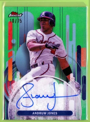 Andruw Jones 2025 Finest Autographs Green Refractors /75 #FA-AJO Braves - Image 1 of 4