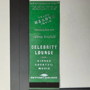Miami Carver Hotel Celebrity Lounge Vintage Green Design Matchbook - Picture 1 of 1