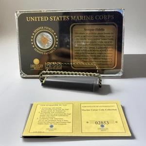14k Gold US Marine Semper Fidelis .585 Bullion Gold Coin .5g Less Then 10,000 - Picture 1 of 7