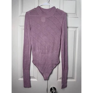 Neu mit Etikett Free People Intimate Body Medium lila Stehkragen Langarm Strick - Bild 1 von 8