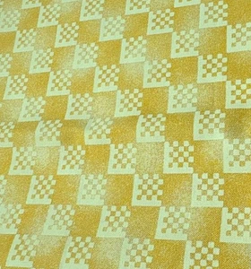 Vintage Yellow & Yellow Checkerboard Fabric 26" x 44" Retro Geometric Pattern fo - Picture 1 of 4