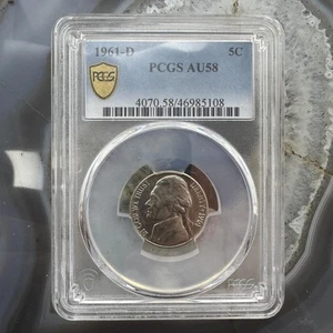 1961-D US Jefferson 5 Cents PCGS AU58 #108 - Picture 1 of 4