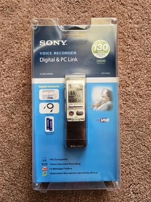 Sony  ICD-P520  256 MB 130 Hrs Voice Recorder Digital And PC Link New Sealed - Image 1 of 3