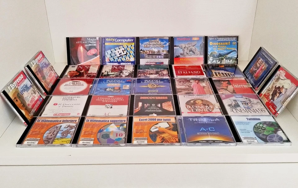 Lotto 29 Cd Rom Enciclopedie Arte Storia Dante Scienza Letteratura Cinema Pc - Immagine 1 di 4