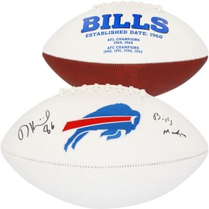 Dalton Kincaid Buffalo Bills Signed White Panel Football with "Bills Mafia" Insc - Picture 1 of 3