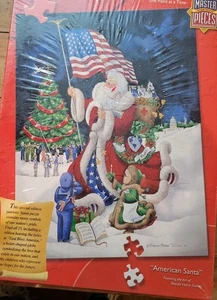 Christmas Master pieces American Santa 1000 Piece Puzzle Patriotic 2001 new - Picture 1 of 1