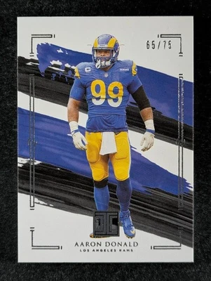 2021 Panini Impeccable Football AARON DONALD 65/75 Base Set SP LA Rams #57 - Image 1 of 3