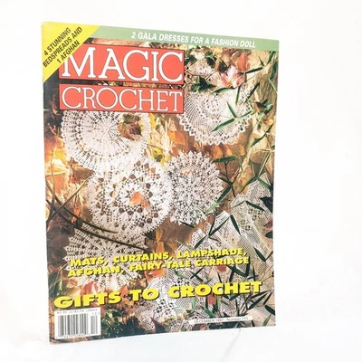 Magic Crochet Magazine Dec 1997 Mats Curtains Lampshade Afghan Carriage - Image 1 of 4